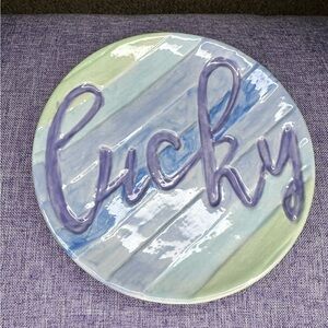 Lucky trinkets decorative door plate ceramic shiny handmade pottery​​